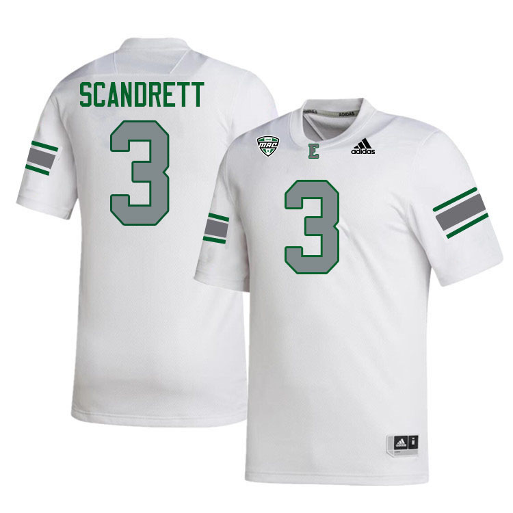 Eastern Michigan Eagles #3 Quentavius Scandrett College Football Jerseys Stitched Sale-White